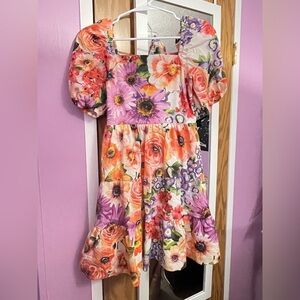 Express floral babydoll cottage core mini dress
